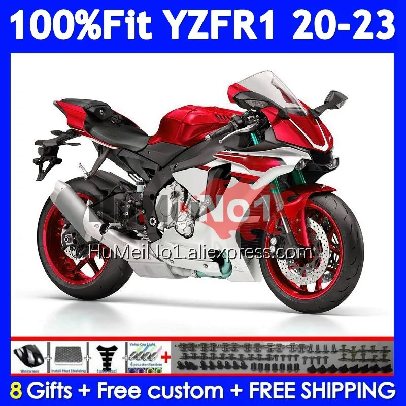 Injection For YAMAHA YZF R1 R 1 1000 YZF-R1 YZFR1 Red white 20 21 22 23 24 371No.107 YZF1000 2020 2021 2022 2023 2024 Fairing