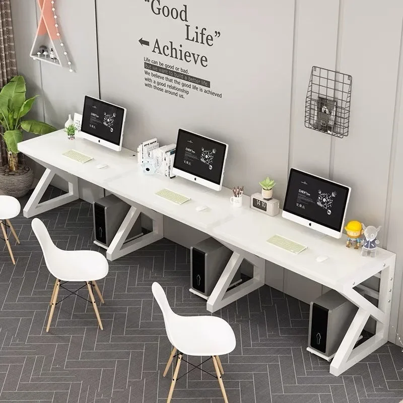 Double writing desk Student household three-person desk Work desk Triple seat Computer desk Three-person