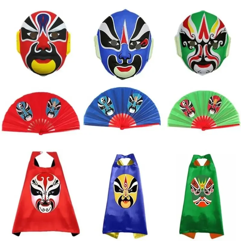 

Chinese Face Changing Performance Props Costume Peking Opera Facial Makeup Cloak Mask Performance Wear