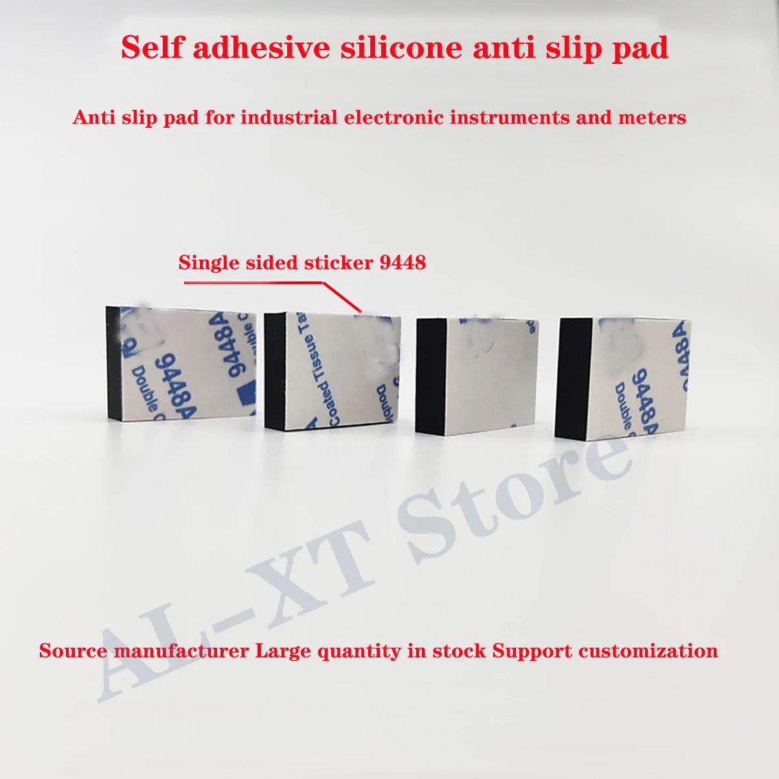 Single Sided Self-adhesive Silicone Pad Square Silicone Rubber Board Anti Slip And High Temperature Resistant pad 0.5/1/1.9/2mm