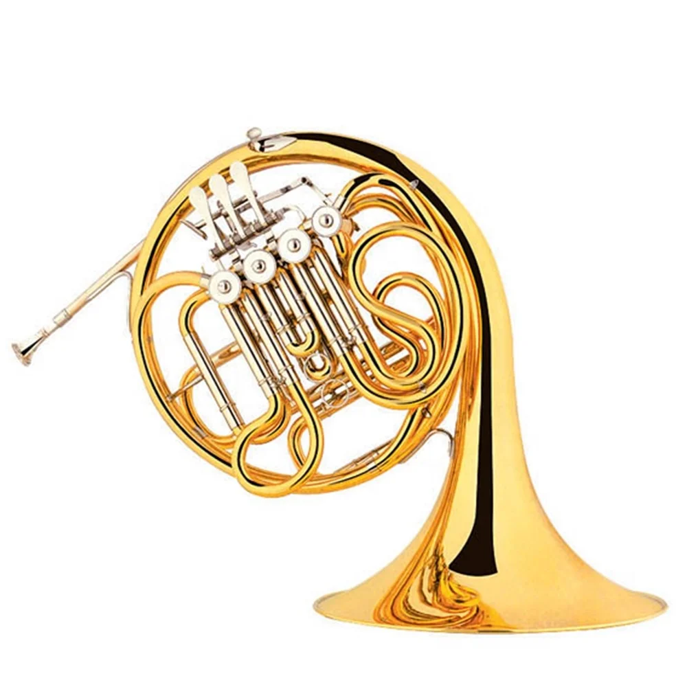 High quality  Gold Lacquer New type 4-key Double French Horn