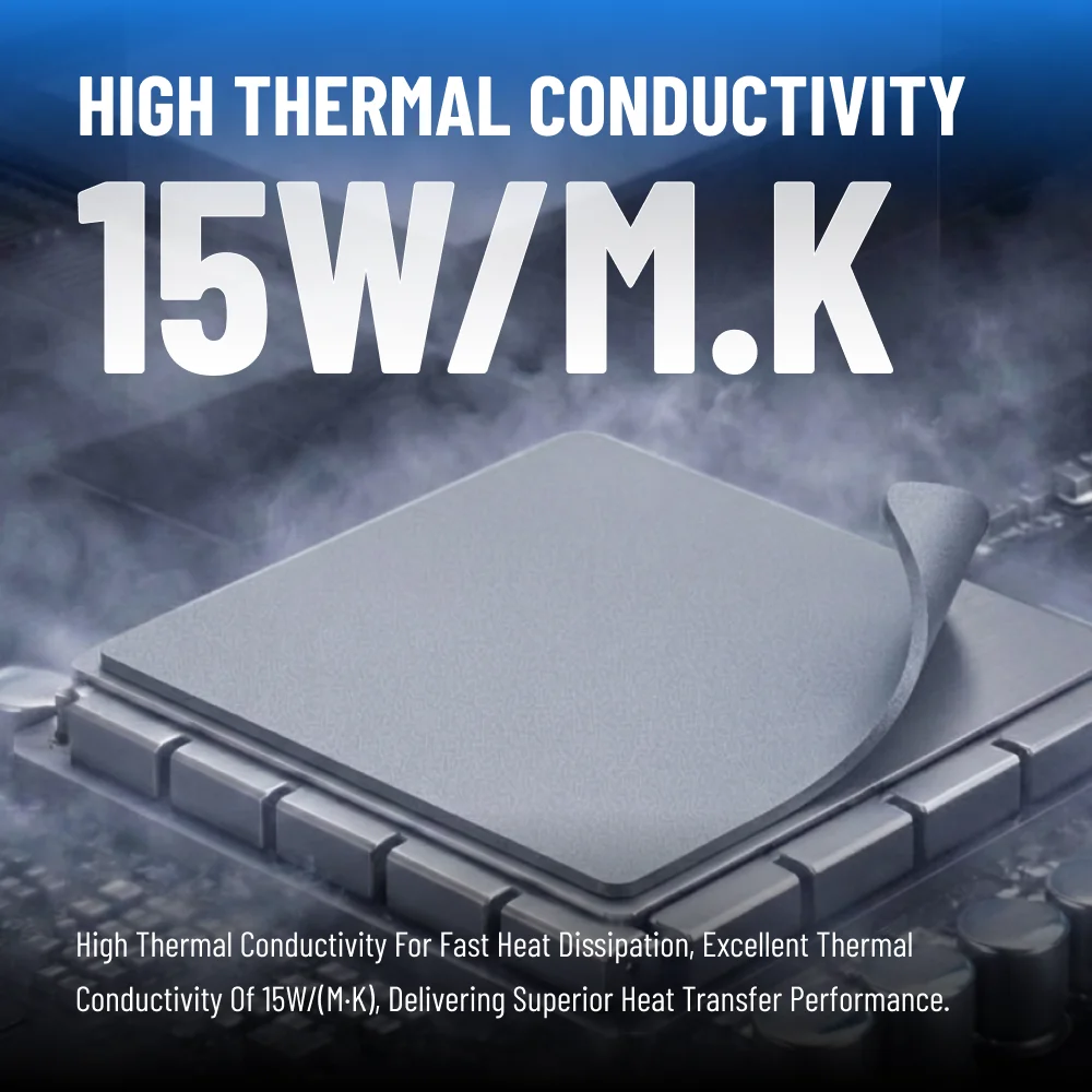 FEHONDA Thermal Pads 15W/mk High Performance Heat Sink Pad High Thermal Conductivity Pads Thermal Silicone Pad for GPU CPU PS4
