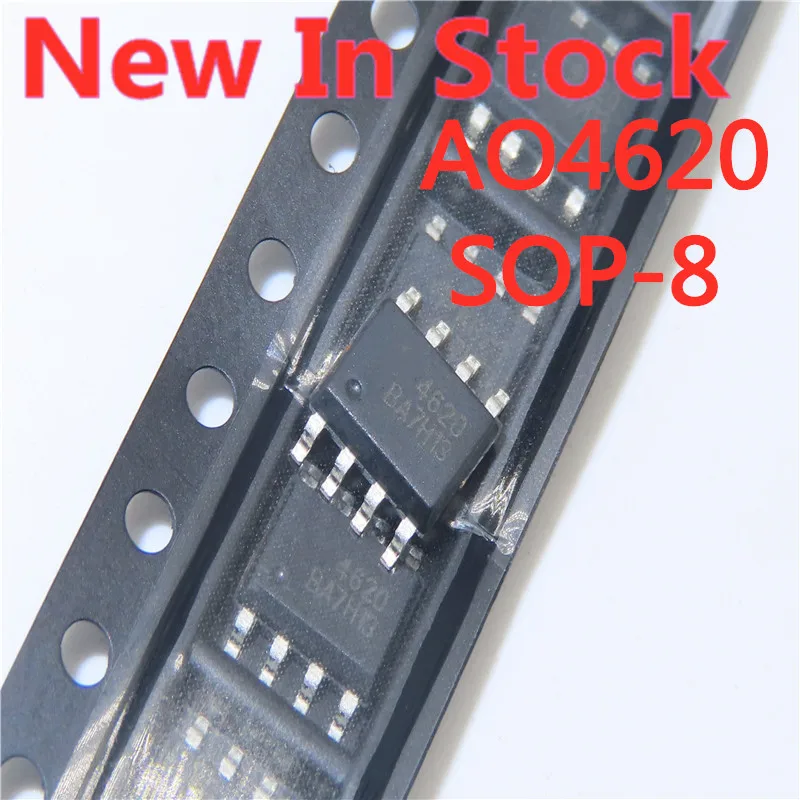 5PCS/LOT AO4620 4620 SOP-8 MOS field effect tube N+P dual channel 30V 5.3A In Stock NEW original IC