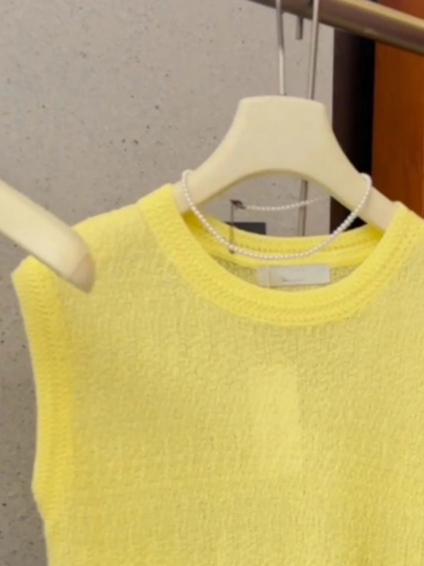 Coreano Sle Colore Puro Bianco Miglioramento Svel rotondo Ne Base lavorata a maglia irt Pendolarismo estivo Versatile Facile da indossare Top da donna