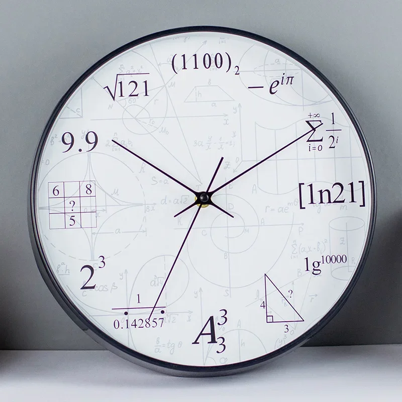 30cm Mathematical Wall Clock Modern Simple Quartz Clock for Living Room Decor
