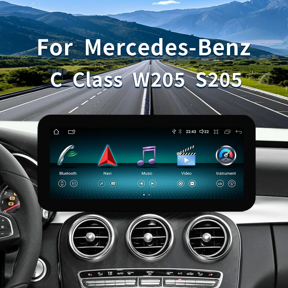 Wireless CarPlay/Android Auto 12.3inch Qualcomm 665 For Mercedes Benz  C-level W205 S205 car dvd Video multimedia radio player