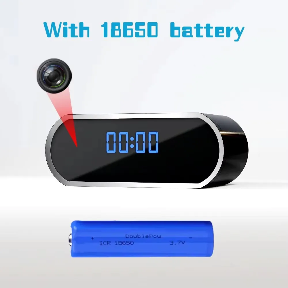 المنبه كاميرا واي فاي عرض عن بعد HD 1080P كشف الحركة ساعة مكتب أمن الوطن مربية كام