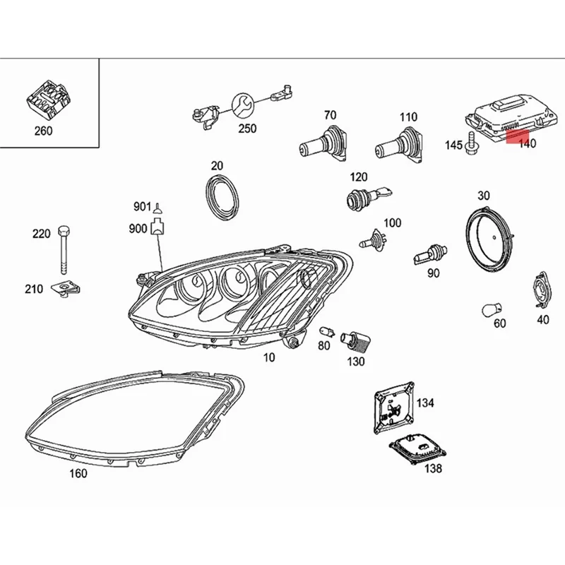 

VEHO-A2169009100 Автомобильный ксеноновый балласт фар для CL-Class C216 2008 S-Class W221 2005-2013, детали, блок управления, модуль