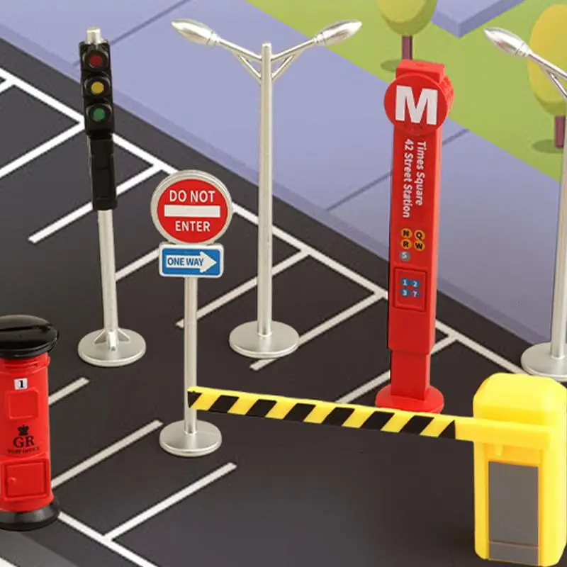 Play Traffic Signs Mini Traffic Signs Toy Traffic Signs Urban Transportation Model Toys Mini Traffic Signs Educational Playset