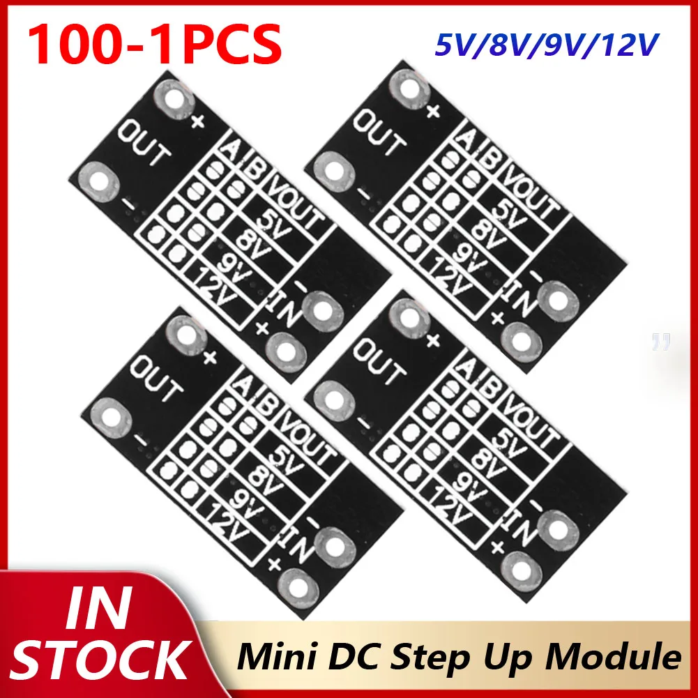 100-1PCS Multi-function Mini Boost Module Step Up Board 5V 8V 9V 12V LED Indicator DIY Voltage Module 3.7V lithium battery boost