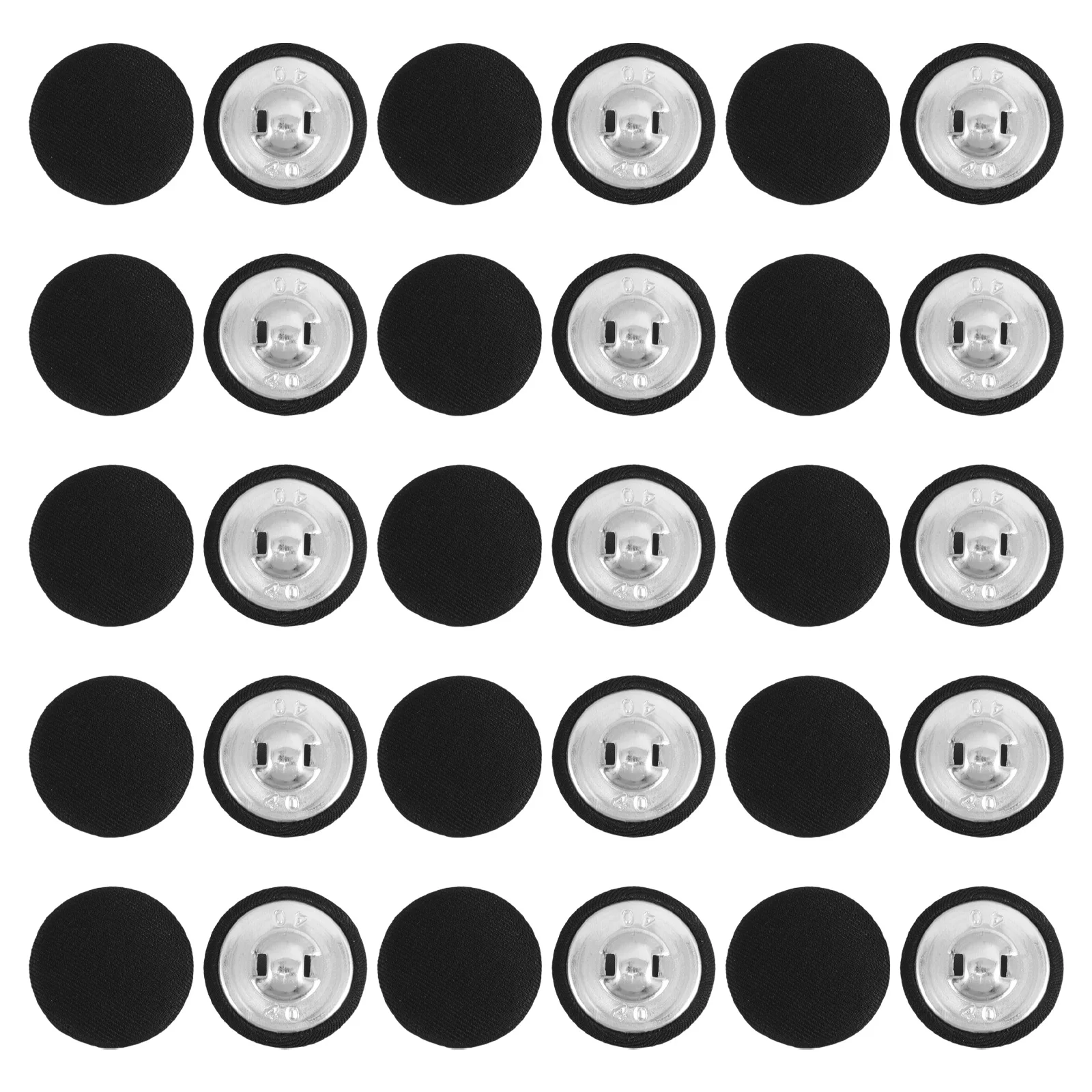 

30pcs Fabric Covered Buttons Round Sewing Black Satin Coat Bride Cloth Jacket Jeans Suit Tuxedo Handmade Rivets
