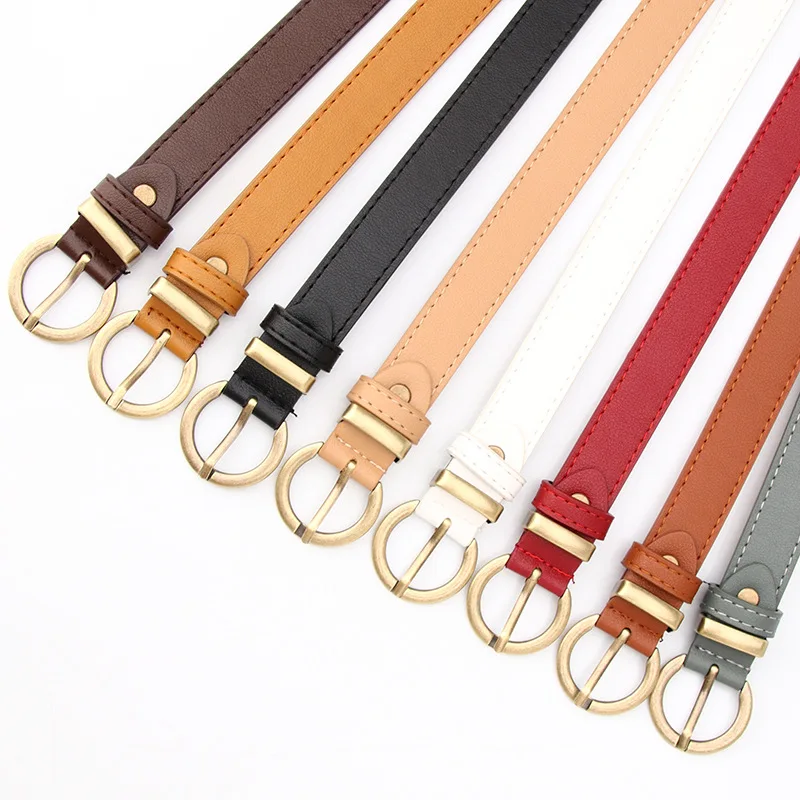 New 2.4cm Belt Women Leather Belts for Women Pin Buckles Red Black Camel Waist Ladies Belt for Wholesale Drop Shipping