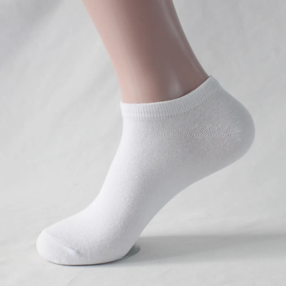 5 Paar Sommer-Herren-Bootssocken aus 100 % Baumwolle, dünn, atmungsaktiv, hochwertige kurze Socken, schwarz, weiß, Damen-Alltags-Knöchelsocken – Detail 4