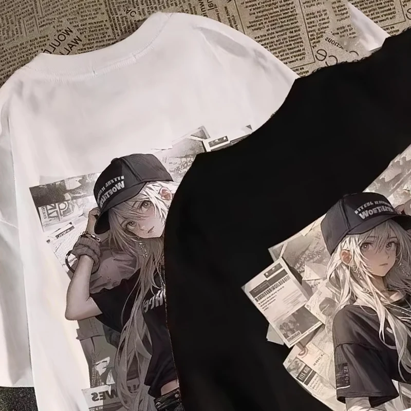 

Kawaii Women's Oversized T-shirt Cute Print Streetwear Top Short Sleeve Casual Women's Clothing