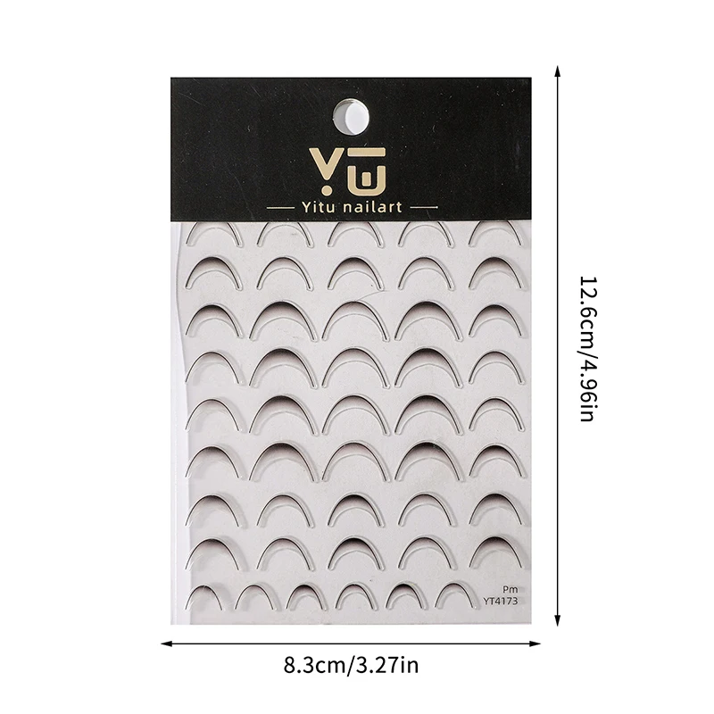 1 Vel Gradiënt Franse Lijn Nail Art Stickers Zwart/Wit Zelfklevende Slider Ontwerp Stencil Manicure Gidsen Voor DIY Nail Decor