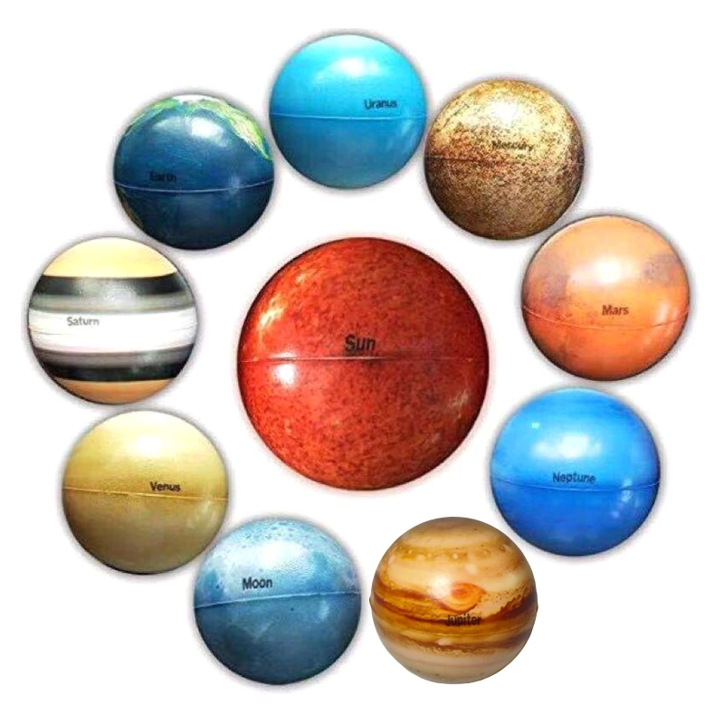 10Pcs Galaxy Planet Ball Soft Squeeze Stress Balls for Classroom Solar System Toys Outer Space Astronomy Learning Toy