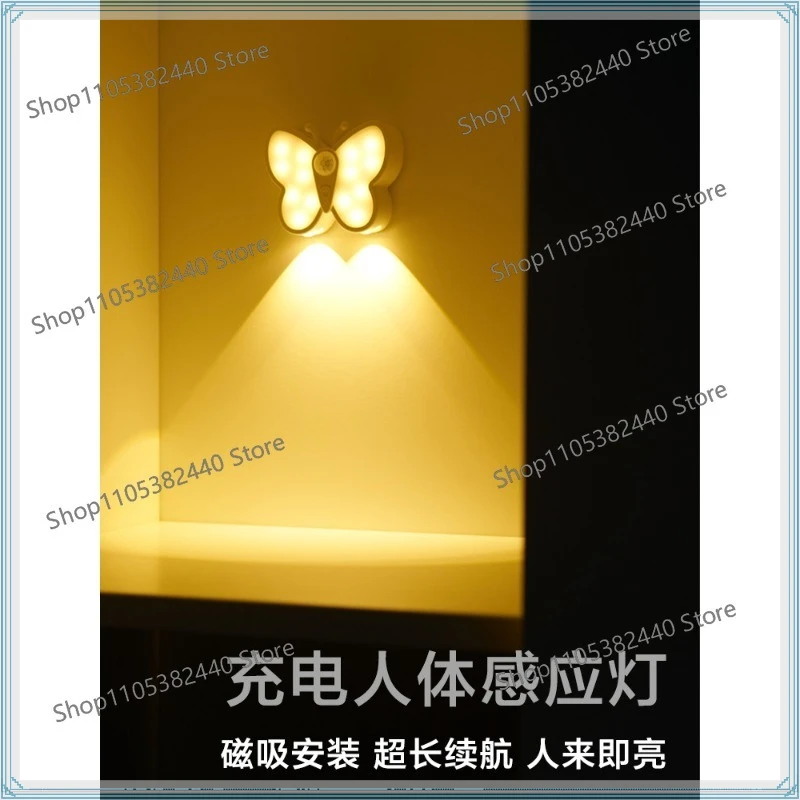 The sensor light is on automatically at night, and the entrance door is on. Home smart corridor, aisle, corridor corner,
