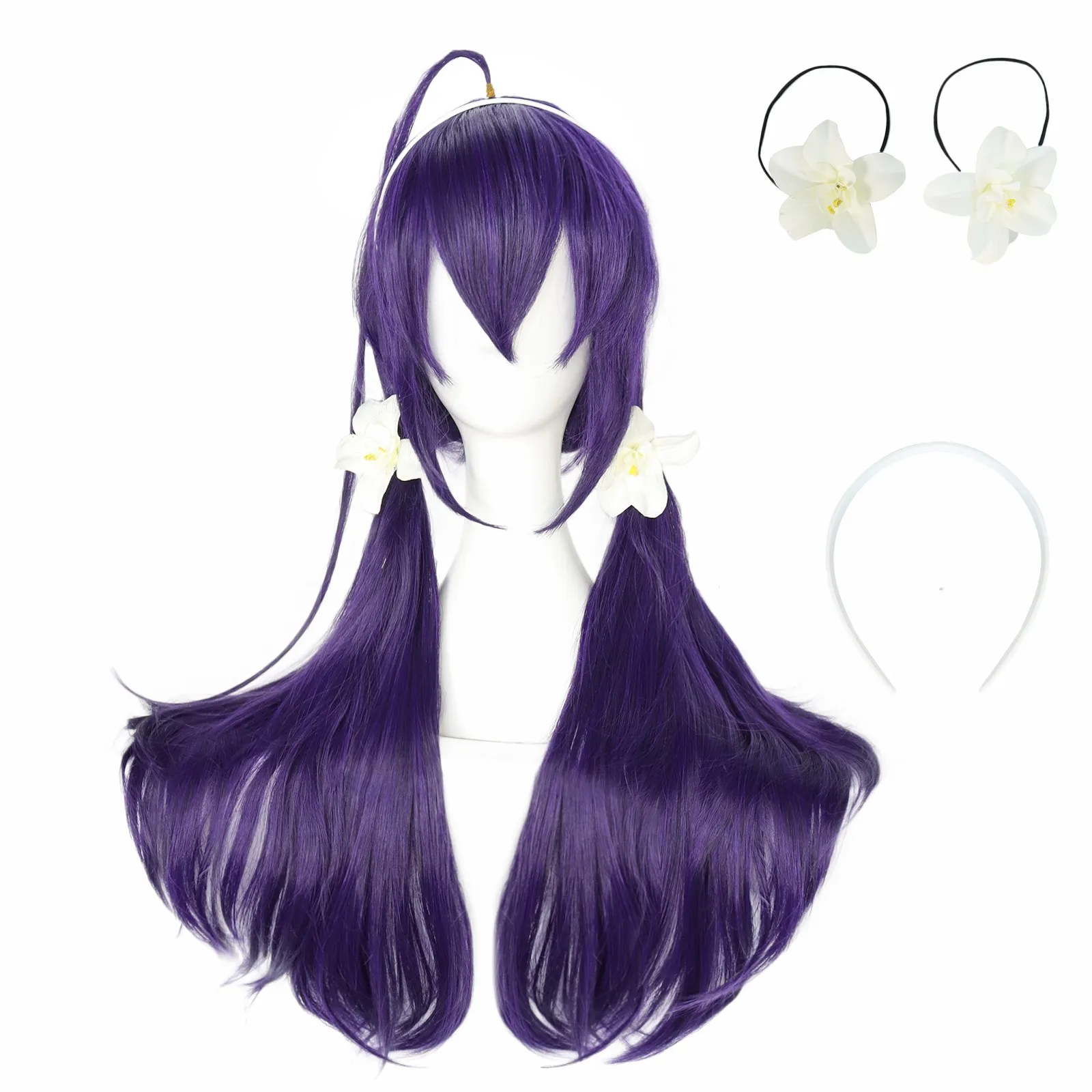 Anogol Synthetic Hitori Ayumu Kyouka Izumi Cosplay Wig Anime Bungo Stray Dogs Long Purple Hair Machine Made for Halloween Party