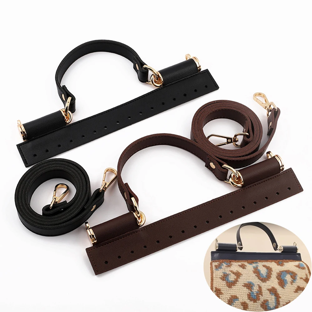 Handle Diagonal Strap Set PU Bag Cover Woven Flip Handbags Strap DIY Handmade Hardware Purse Clasp Set Women Bag Accessories