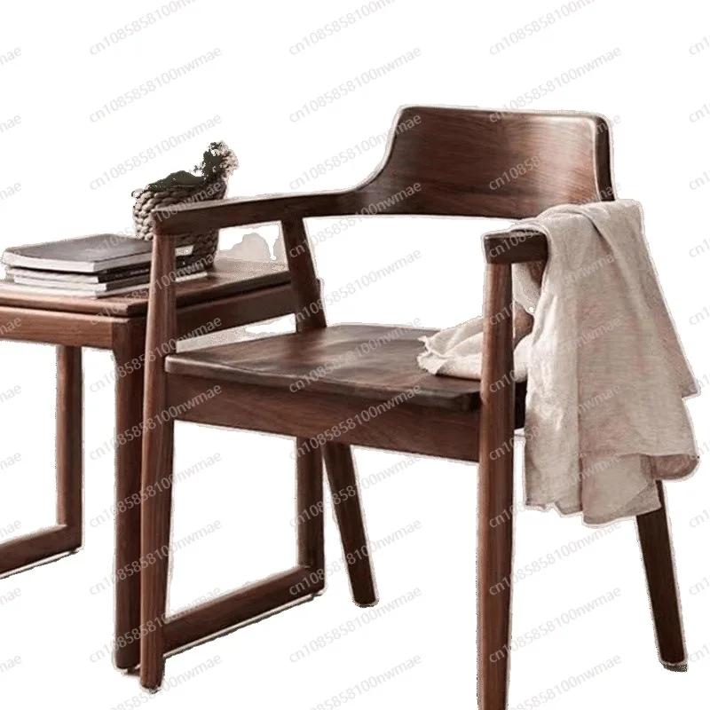 

Скандинавский обеденный стул из цельного дерева, президентский стул Кеннеди, Хиросима, ресторан, конференция, переговоры, простая спинка