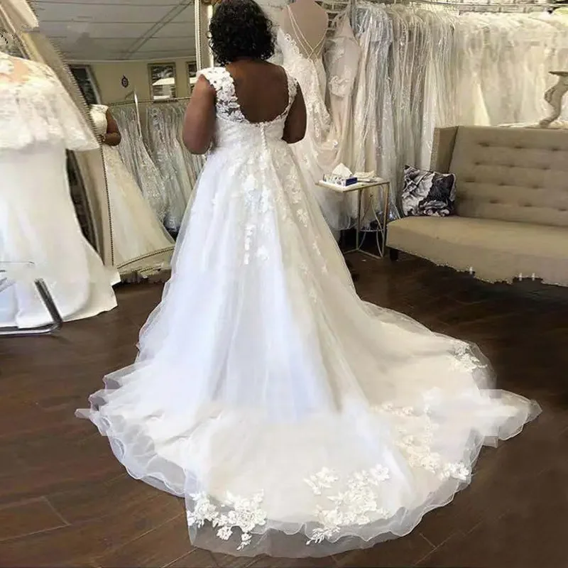 Personalizado a linha vestidos de noiva 2025 profundo decote em v sem costas africano vestidos de noiva rendas apliques vestido de casamento para mulher