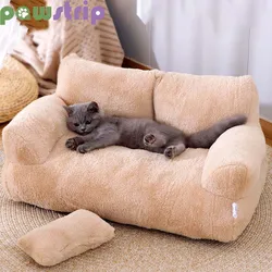 Luxury Cat Bed Super Soft Warm Pet Sofa for Small Dogs Cats Detachable Washable Non-slip Kitten Puppy Sleeping Bed Pet Supplies