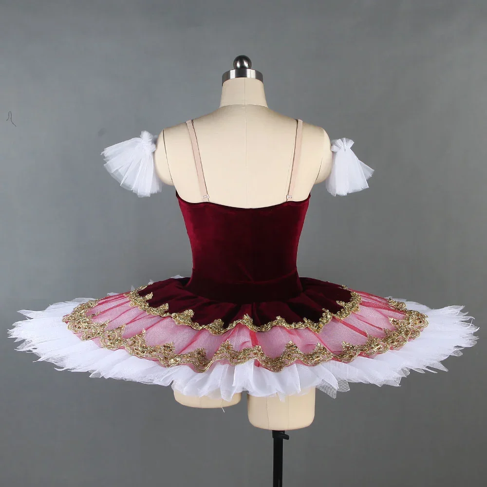 Children Professional Ballet Tutu For Kids Girls Red Swan Lake Ballet Dance Clothes Adult Pancake Ballerina Figure Skating Dress