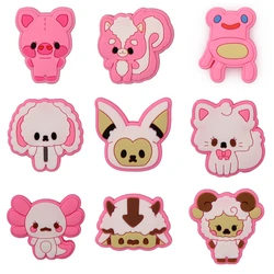 1PCS Cute Pink Animal Shoe Charms PVC Cartoon Pig Sheep Rabbit Shoe Decorations Clogs Sandals Wristband Accessories Kids Gifts