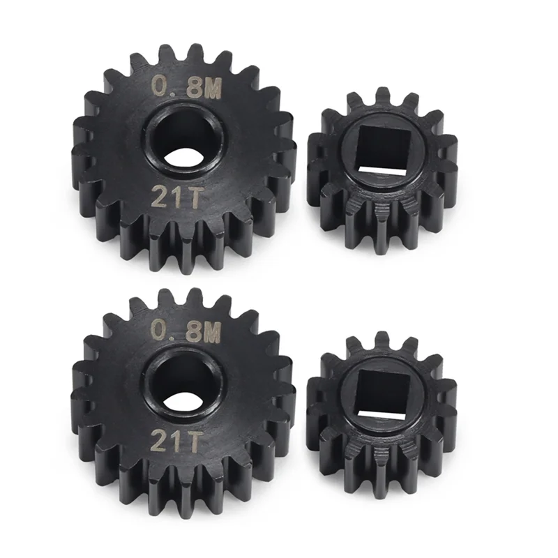 

A13Q-4Pcs Overdrive Steel Portal Axle Gear Set 21T 14T Parts Accessories For 1/10 RC Crawler Car Axial SCX10 III Capra Upgrade P