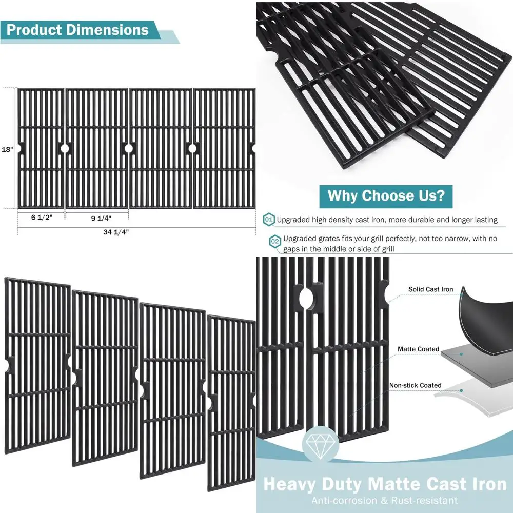 

18-Inch Char-Broil 6 Burner Performance Grill Replacement Cooking Grates for Models 463240420, 463347017, 463377319, 463275517,