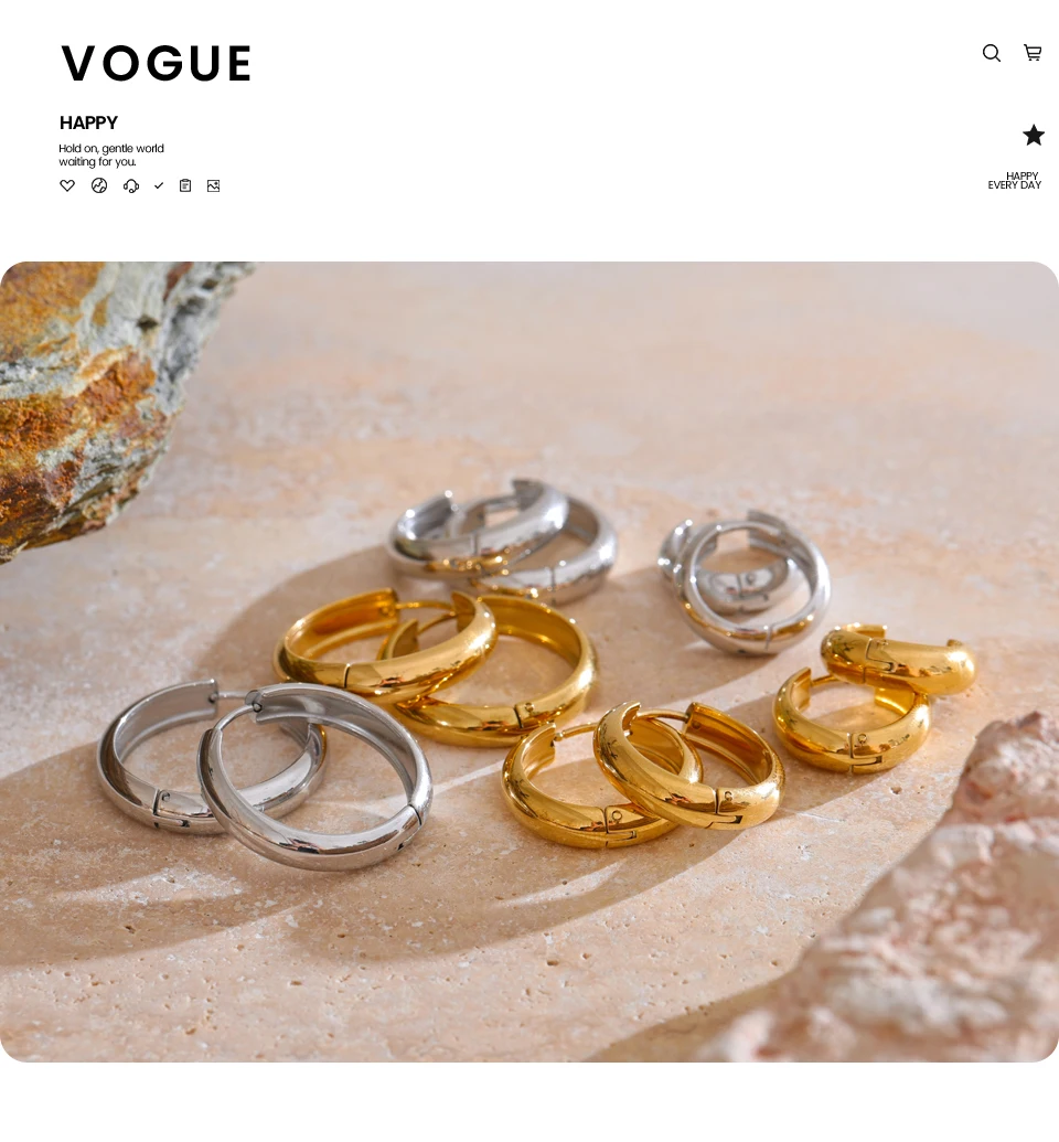 Yhpup 13/17/22 mm runde tägliche Creolen aus Edelstahl für Unisex, Herren und Damen, hochwertiger, vielseitiger Schmuck, wasserdicht, Japan – Detail 12