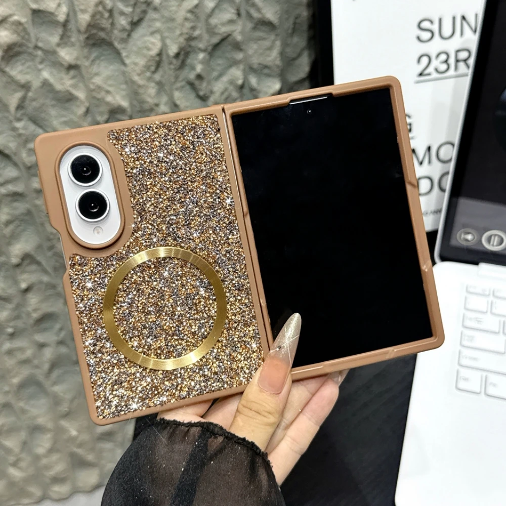 Colorful Discoloration Phone Case For Samsung Galaxy Z Fold 8 Ultra 7 6 For Magsafe Wireless Charging Shockproof Magnetic Cover