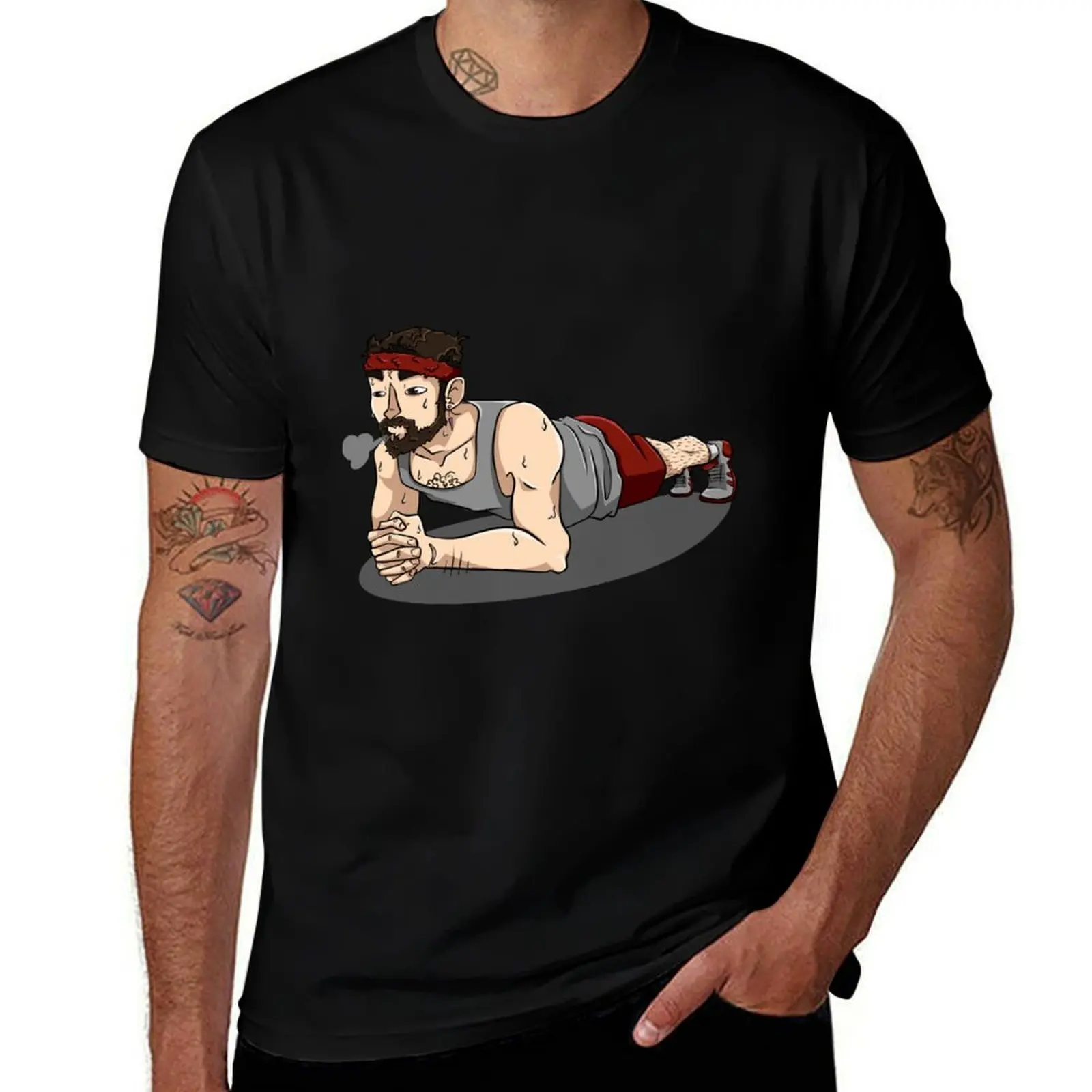T-shirt Pulpy Syntax Workout Plank, t-shirt simple à col rond de couleur unie