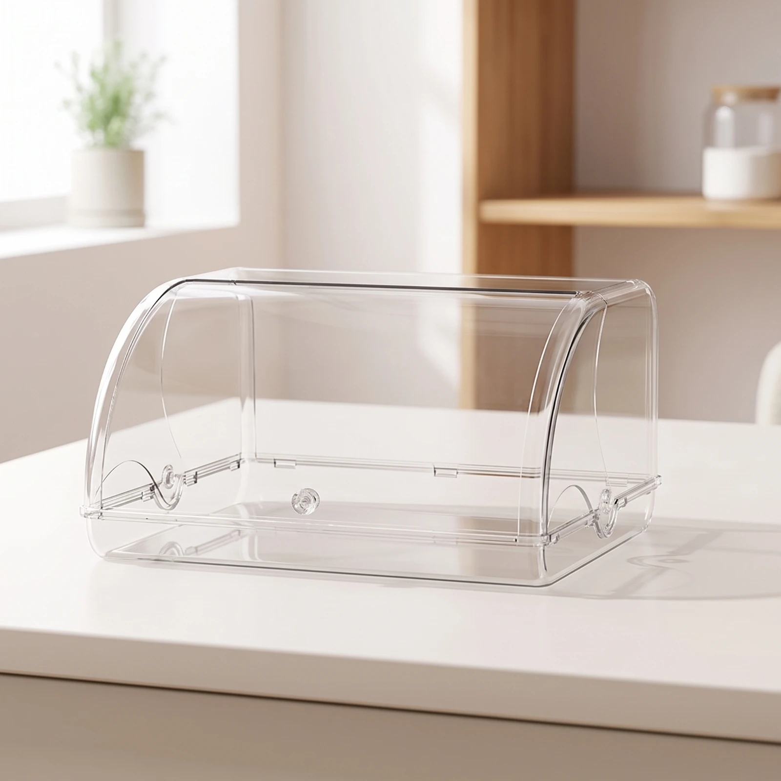Makeup Organizer with Transparent Lid Dust Free Makeup Organizer with Lid Cosmetic Storage Box Space-Saving Display Case Compact
