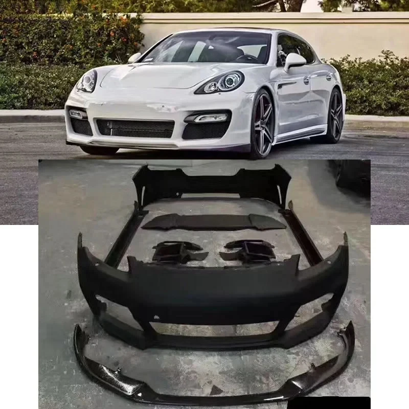 Prime Carbon Fiber FRP Front Bumper Side Skirts Rear Spoiler Car Body Kit 2010-2017