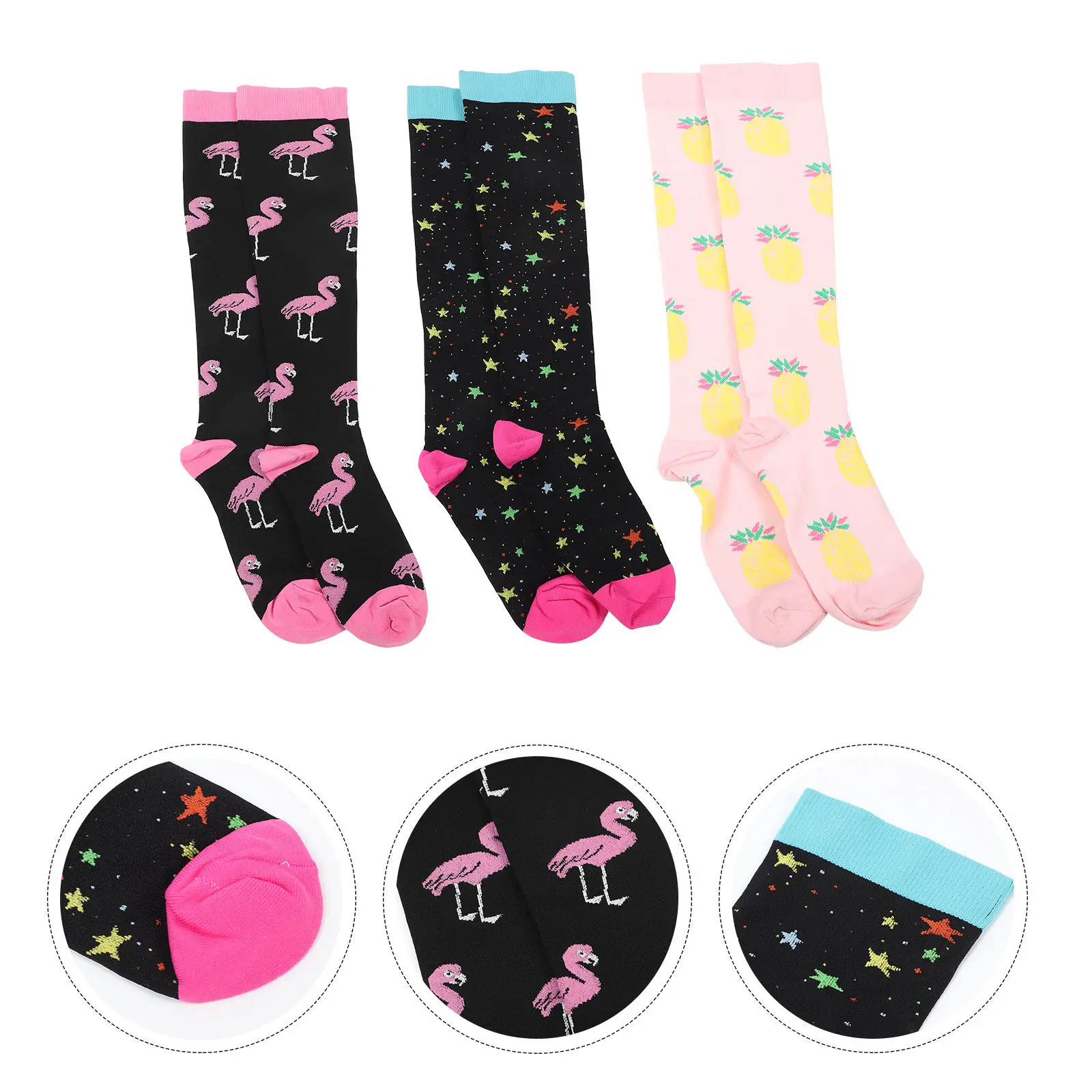

3Pairs High Elasticity Compression Calf Socks for Running Hiking Skiing Mountain Climbing Outdoor Sports Breathable Sweat