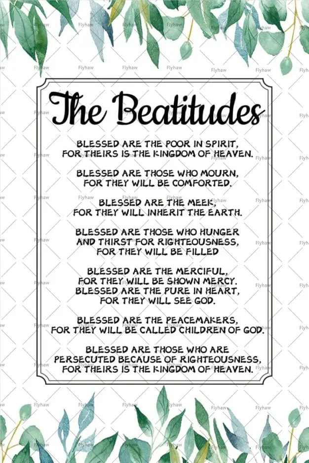 The Beatitudes Scripture Tin Sign Bible Verse Tin Poster Chr