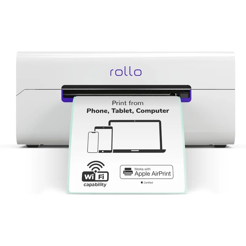 

Wireless Label Printer - Wi-Fi Thermal Printer for Shipping Packages - AirPrint from iPhone, iPad, Mac - 4x6