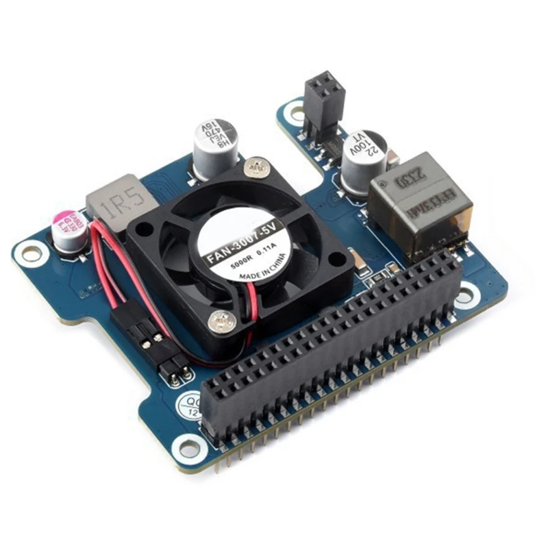 

802.3af/at PoE Networks Standard PoE HAT Onboards Cooling Fan for RPI 5 Dropship