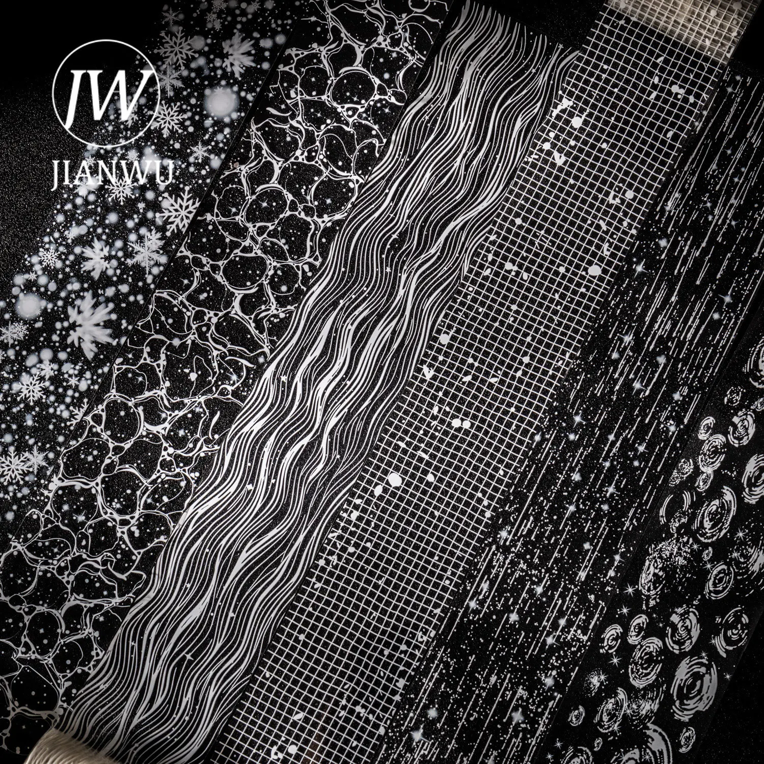 JIANWU 50mm*200cm Faint Light Weave Dream Series Vintage Water Rays Landscape Material Collage Tape Creative Journal Stationery