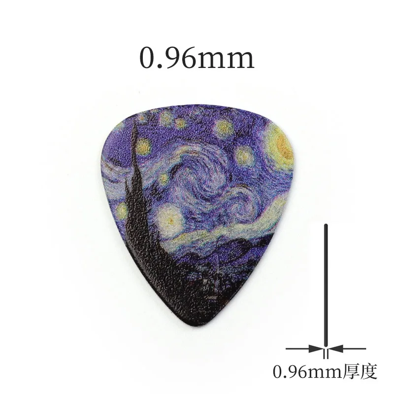 The Starry Night Guitar Picks Van Gogh Accessories 3 Thicknesses Ukulele Bulk Soft Mediators Musical Instruments Parts