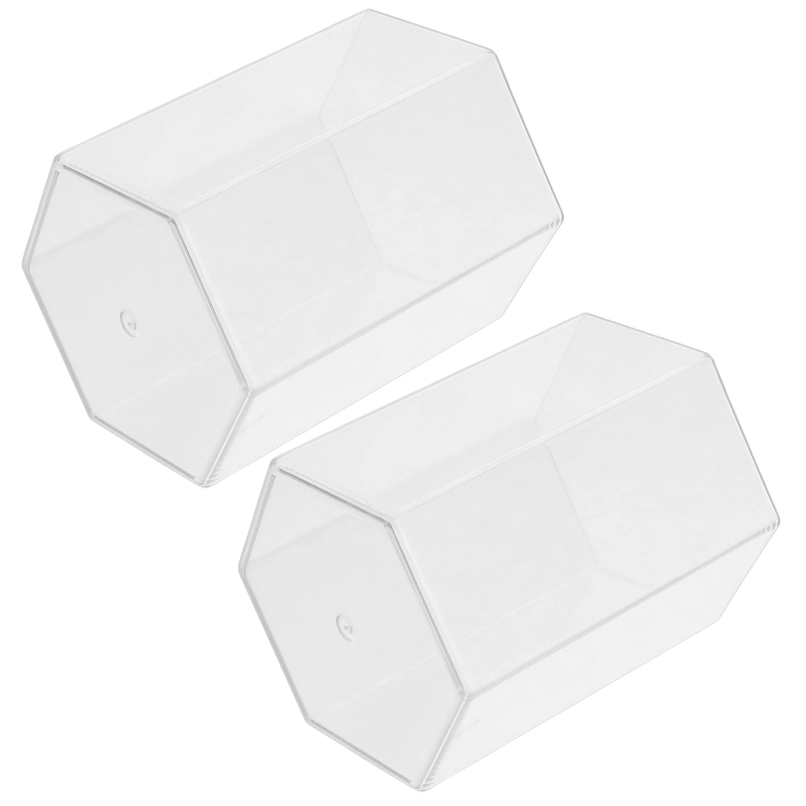 

Hexagonal Acrylic Pen Holder Clear Desk ganizer Multifunctional Storage Case for Pens Pencils Makeup Brushes Stationery Office