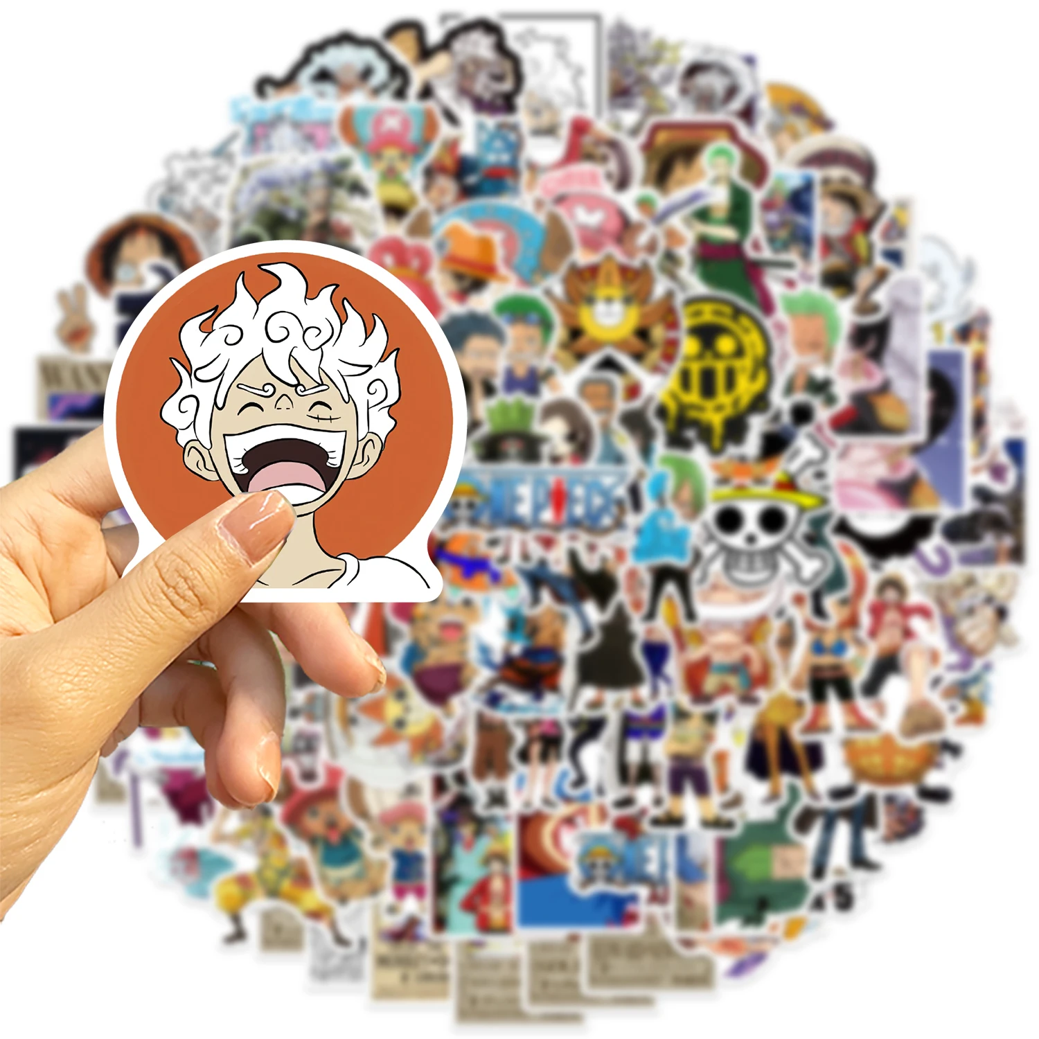 150PCS Japanese Anime One Piece Mixed Road Flying Stickers Graffiti DIY Notebook Notebook Mobile Phone Luggage Waterproof Kid To