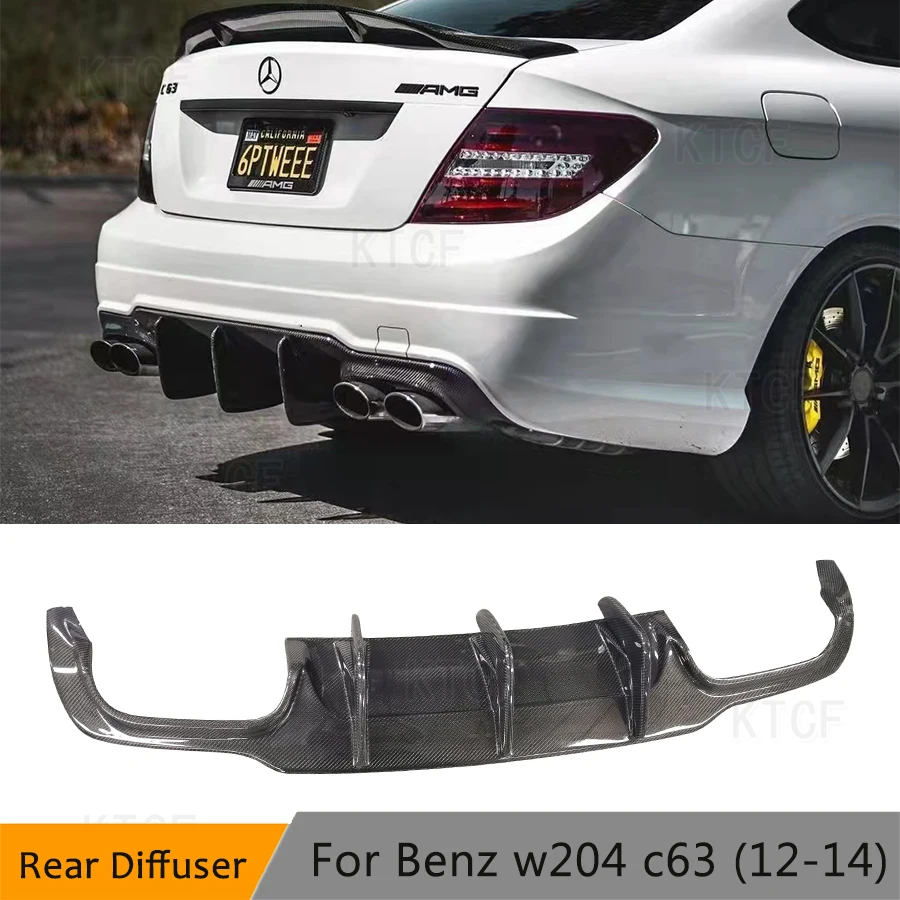 Real Carbon Fiber Car Rear Bumper Diffuser Lip for Mercedes Benz W204 C204 C63 AMG C300 Sport 2012-2014 Rear Diffuser