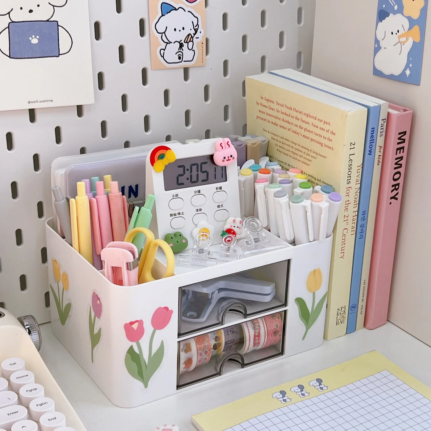 Stationery Storage Box Desktop Student Ins Drawer Pen Holder Cabinet Office Tape Hair Accessories Children\'s Small Storage Box