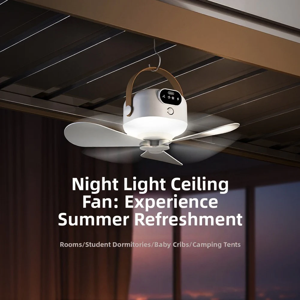 

1pc Outdoor Ceiling Fan USB Bed Fan Portable Wireless Remote Control Lighting Ceiling Fan Camping Night Light Accessories