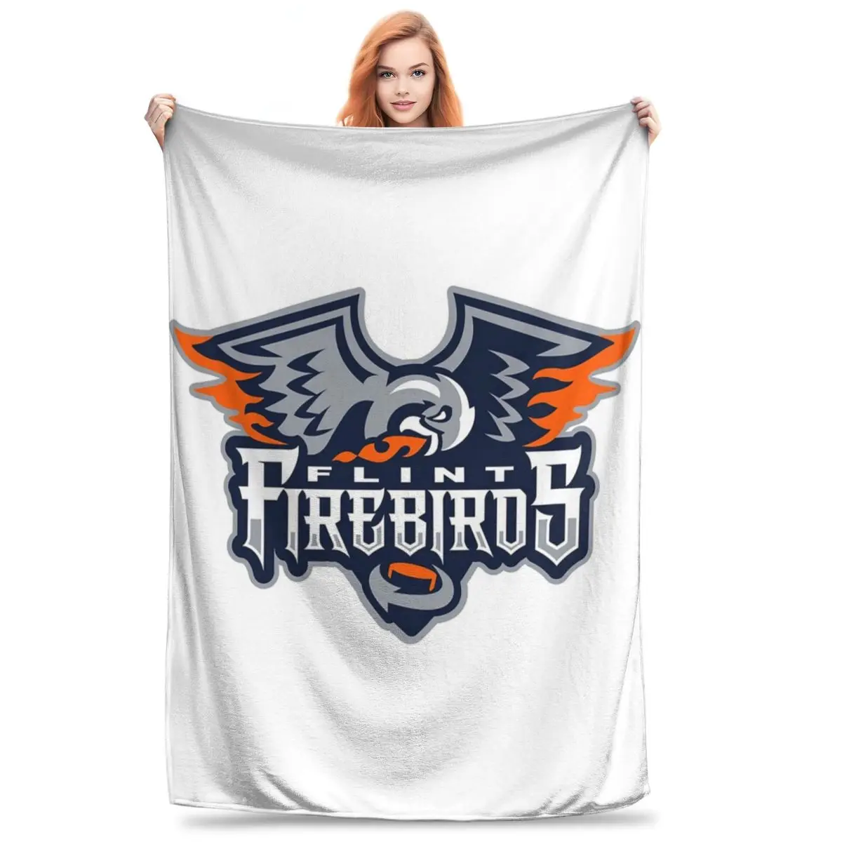 Flint Firebirds Hockey Blankets Flannel Portable Sofa Throw Blankets For Home Bedroom Outdoor Throws Bedspread Quilt