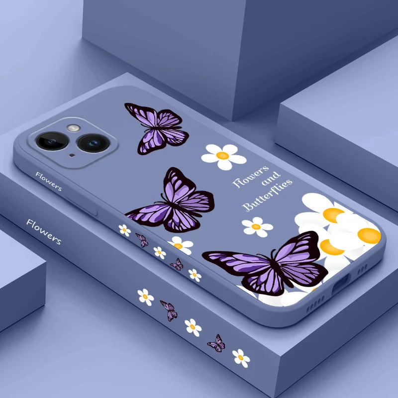 

Garden Butterflies Phone Case For iPhone 15 14 13 12 11 Plus Pro Max Mini X XR XS SE2020 8 7 6 6S Plus Cover