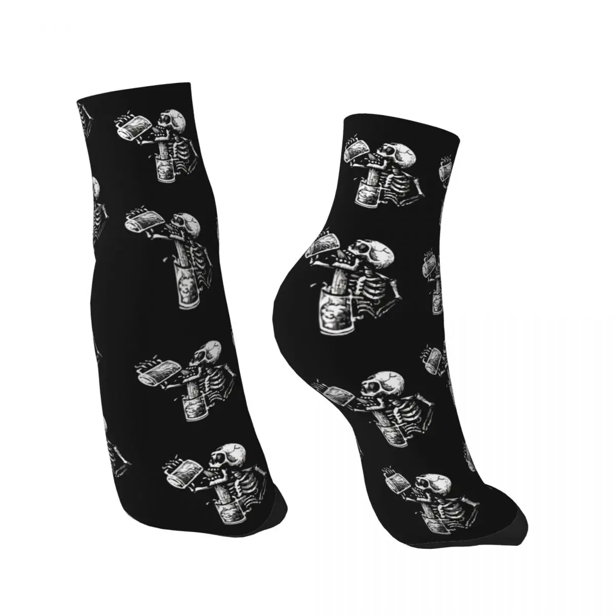 Drunk Skull Men's Ankle Socks Unisex Harajuku Seamless Printed Funny Low Sock Gift