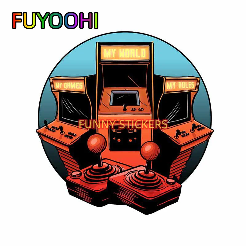 FUYOOHI Interesting Arcade Game My Rules Car Stickers DIY Anime Motorcycle Decoration Helmet Window PVC Decals